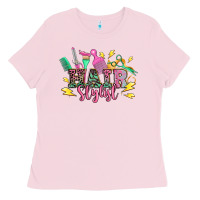 Bubblegum Pink hair stylist Ladies Tee - texasbilliewilder