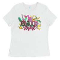 White hair stylist Ladies Tee - texasbilliewilder