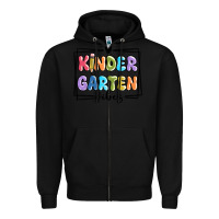 Black kinder garten vibes Zipper Hoodie - MaliasSmallBusiness