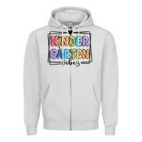 Dove Grey kinder garten vibes Zipper Hoodie - MaliasSmallBusiness