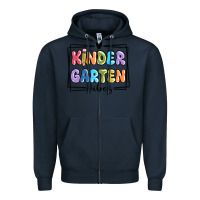 Navy kinder garten vibes Zipper Hoodie - MaliasSmallBusiness