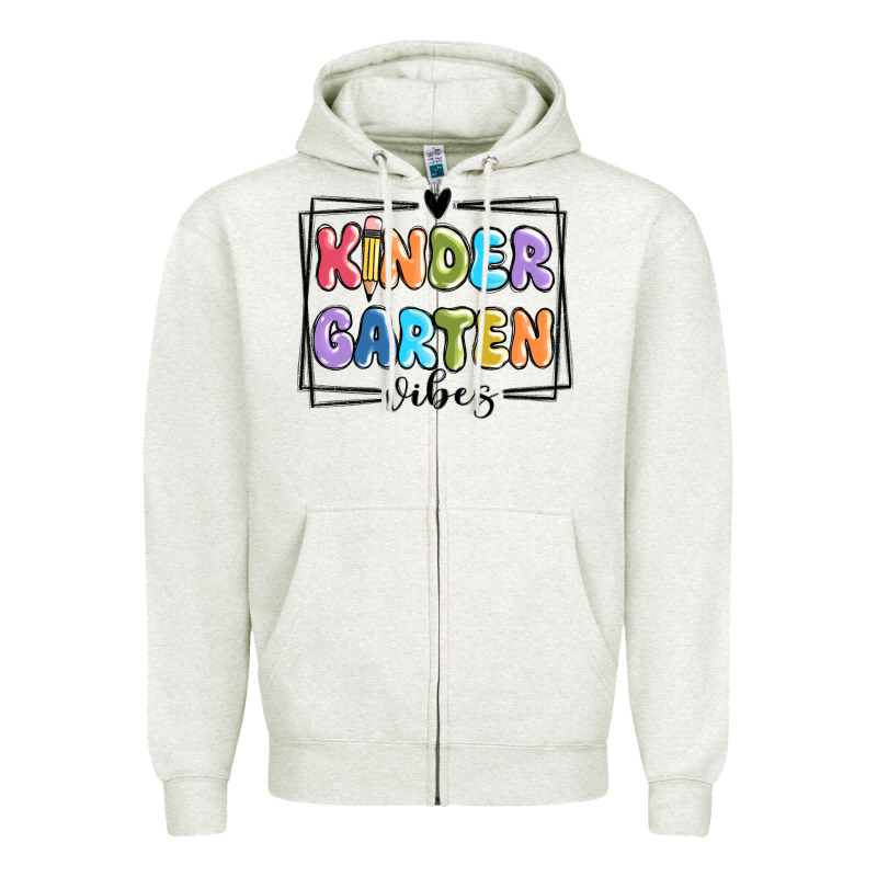 Kinder Garten Vibes Zipper Hoodie by MaliasSmallBusiness | Teevron