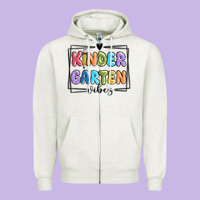 Kinder Garten Vibes Zipper Hoodie Designed By Maliassmallbusiness