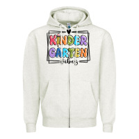 Oatmeal Heather kinder garten vibes Zipper Hoodie - MaliasSmallBusiness