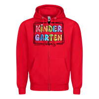 Red kinder garten vibes Zipper Hoodie - MaliasSmallBusiness