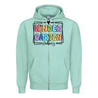 Seafoam kinder garten vibes Zipper Hoodie - MaliasSmallBusiness