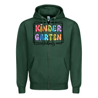 Sports Green kinder garten vibes Zipper Hoodie - MaliasSmallBusiness