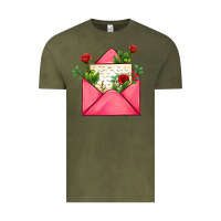 Vintage Olive pink letter Vintage Tee - AdoDesignShop