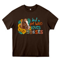 Chocolate Brown just a girl who loves horses Heavy Core Tee - Artiststas