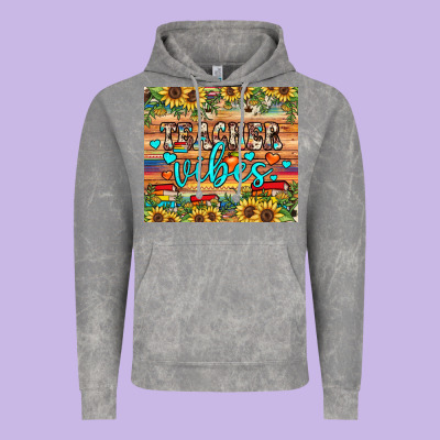 Teacher Vibes Vintage Hoodie Designed By Jahusdesignshop