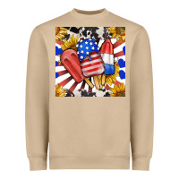 Mushroom patriotic popsicles and sunflowers Heavyweight Sweatshirt - BundleAndBundleShop