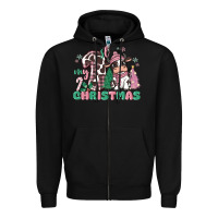 Black my first christmas cow Zipper Hoodie - MaliasSmallBusiness
