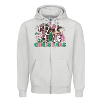 Dove Grey my first christmas cow Zipper Hoodie - MaliasSmallBusiness