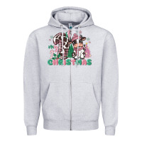 Heather Grey my first christmas cow Zipper Hoodie - MaliasSmallBusiness
