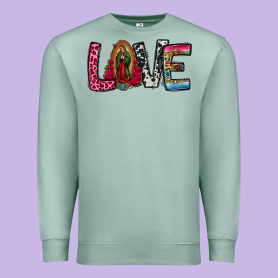 Our Lady Of Guadalupe Love Premium Sweatshirt Designed By Jasminsmagicworld