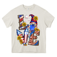 Cream love 4th of july with gnome Heavy Core Tee - texasbilliewilder