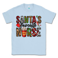Dusty Blue santa's favorite nurse Classic Tee - Jasminsmagicworld