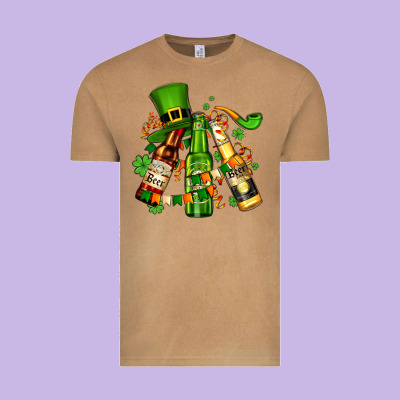 St Patrick's Beers Flags And Hat Vintage Tee Designed By Adodesignshop