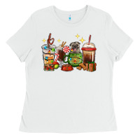 White Christmas coffee cups with Pug Ladies Tee - RanaPortraitStore