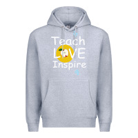 Heather Grey teach love inspire Premium Hoodie - Bettercallsaul
