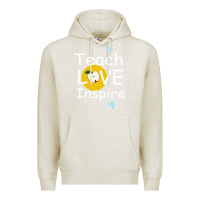 Oatmeal Heather teach love inspire Premium Hoodie - Bettercallsaul