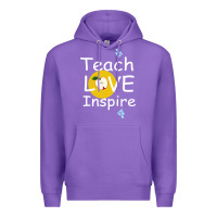 Purple teach love inspire Premium Hoodie - Bettercallsaul