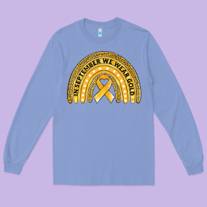 Childhood Cancer Awareness Rainbow Long Sleeve Tee Designed By Jasminsmagicworld