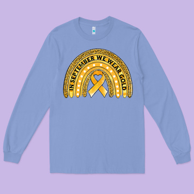 Childhood Cancer Awareness Rainbow Long Sleeve Tee Designed By Jasminsmagicworld