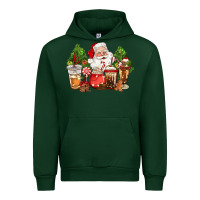 Forest Green christmas santa coffee cups Urban Hoodie - CowGirlArtShop