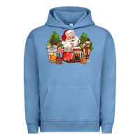 Pigment Pebble Blue christmas santa coffee cups Urban Hoodie - CowGirlArtShop
