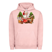 Pigment Salmon christmas santa coffee cups Urban Hoodie - CowGirlArtShop