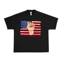 Black american flag with hand Urban Heavy Tee - Artiststas