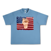 Pebble Blue american flag with hand Urban Heavy Tee - Artiststas