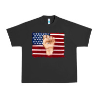 Pigment Black american flag with hand Urban Heavy Tee - Artiststas