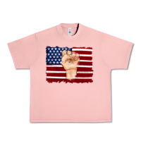 Salmon american flag with hand Urban Heavy Tee - Artiststas