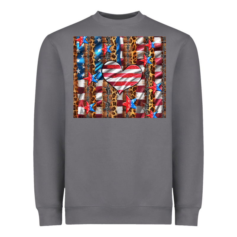 Western Usa Flag Heart And Stars Tumbler Heavyweight Sweatshirt by Artiststas | Teevron