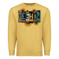 Antique Gold yeehaw license plate letters Premium Sweatshirt - Jasminsmagicworld
