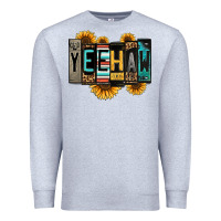 Heather Grey yeehaw license plate letters Premium Sweatshirt - Jasminsmagicworld