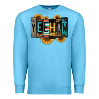 Ocean Blue yeehaw license plate letters Premium Sweatshirt - Jasminsmagicworld