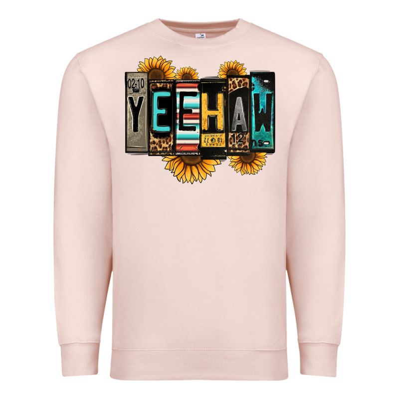 Yeehaw License Plate Letters Premium Sweatshirt by Jasminsmagicworld | Teevron