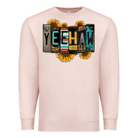 Pale Pink yeehaw license plate letters Premium Sweatshirt - Jasminsmagicworld