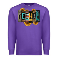 Purple yeehaw license plate letters Premium Sweatshirt - Jasminsmagicworld