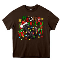 Chocolate Brown meowy christmas Heavy Core Tee - Zillion Design Studio