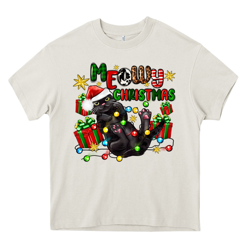 Meowy Christmas Heavy Core Tee by Zillion Design Studio | Teevron