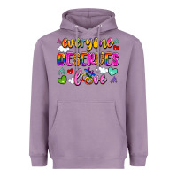 Lavender everyone deserves love Heavyweight Hoodie - Artiststas