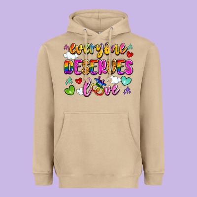Everyone Deserves Love Heavyweight Hoodie Designed By Artiststas