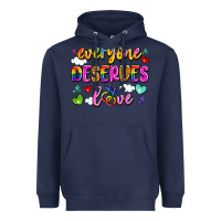 Navy everyone deserves love Heavyweight Hoodie - Artiststas