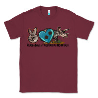Burgundy peace love triceratops horridus Classic Tee - LillyAllenDesigns