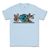 Dusty Blue peace love triceratops horridus Classic Tee - LillyAllenDesigns