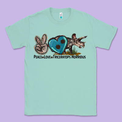 Peace Love Triceratops Horridus Classic Tee Designed By Lillyallendesigns